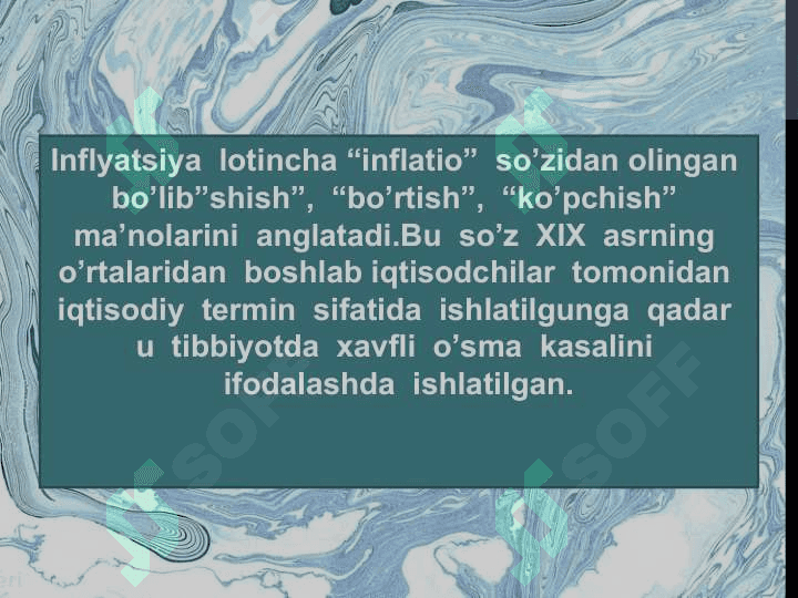INFLYATSIYA, PUL HARAKATI VA INFLYATSIYAGA  OLIB  KELUVCHI SHART-SHAROITLAR 4