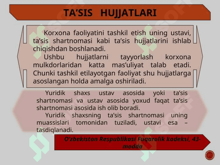 KORXONA  TA’SIS HUJJATLARI 2