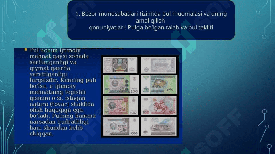 PUL-KREDIT TIZIMI. BANKLAR VA ULARNING  BOZOR IQTISODIYOTIDAGI ROLI 3