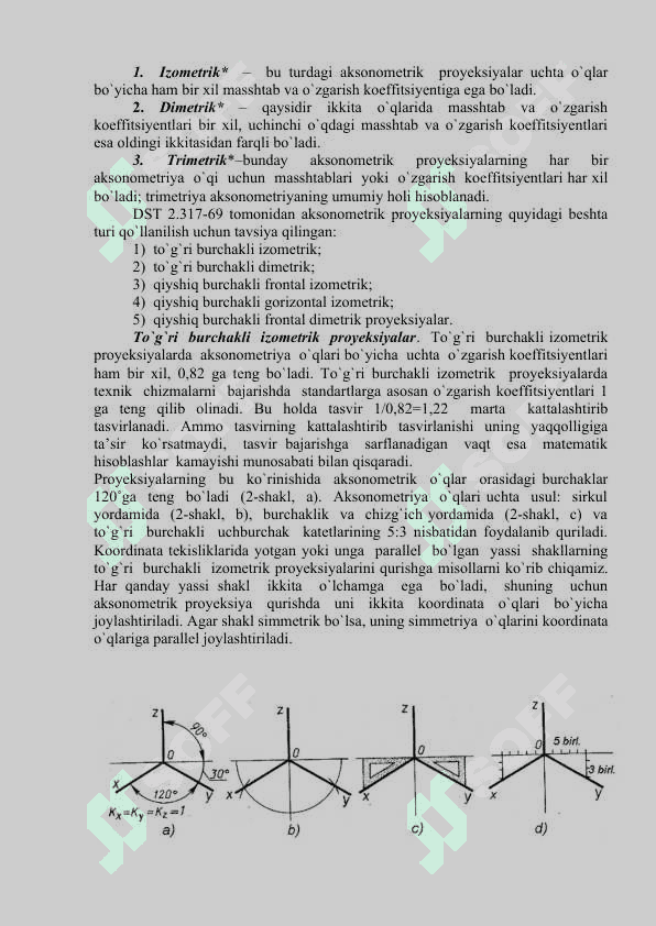 Aksonometrik proyeksiyalarning amaliy ahamiyati 3