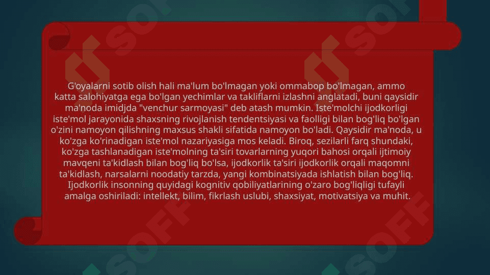 Iste'molchilarning kreativligi va innovatsiyalari 3