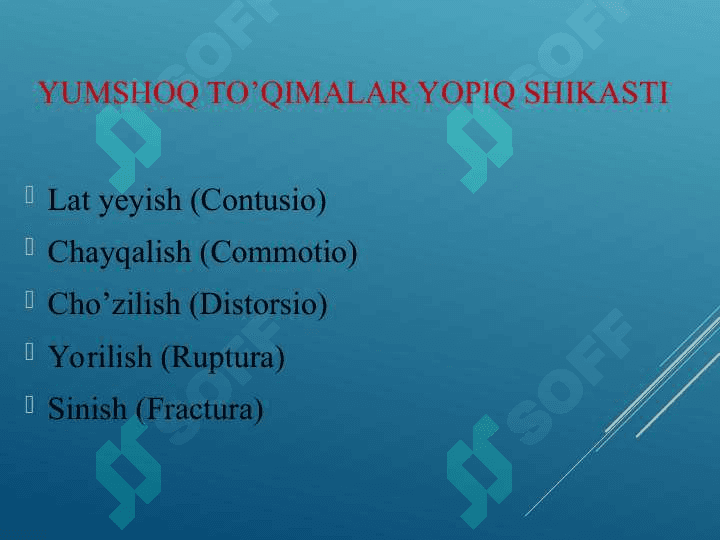 To’qimalar yopiq shikastlari 7