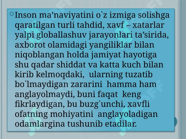 G‘oyaviy tahdidlarning yo‘nalishlari2 6