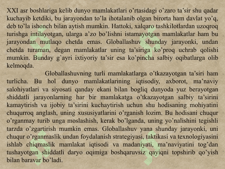 GLOBALLASHUV JARAYONLARI VA MA’NAVIY TAHDIDLAR 3
