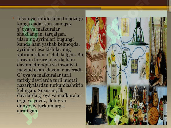 Insoniyat tarixida g‘oya va mafkuralar namoyon bo‘lishining 4