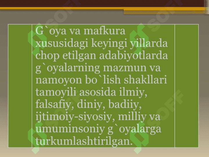 Insoniyat tarixida g‘oya va mafkuralar namoyon bo‘lishining 5