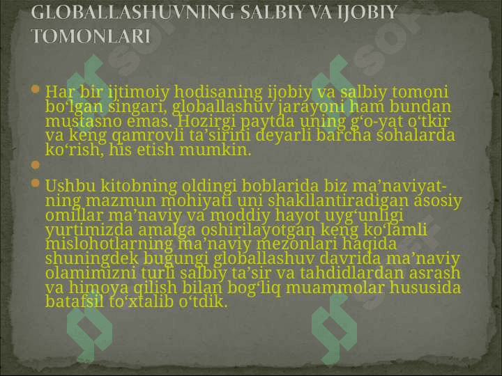 Globallashuvning salbiy va ijobiy tomonlari 4