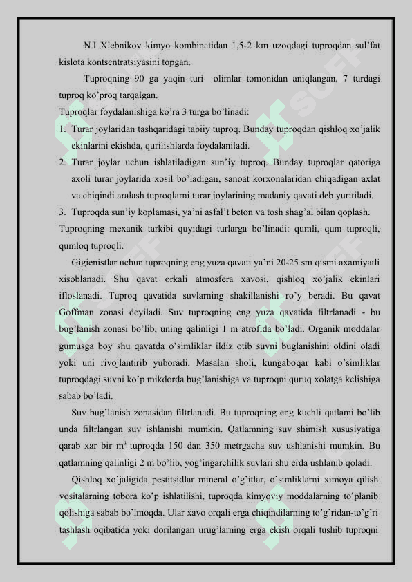 AXOLI TURAR JOYLARIDA TUPROQ  VA UNI IFLOSLANTIRUVCHI MANBALAR 3