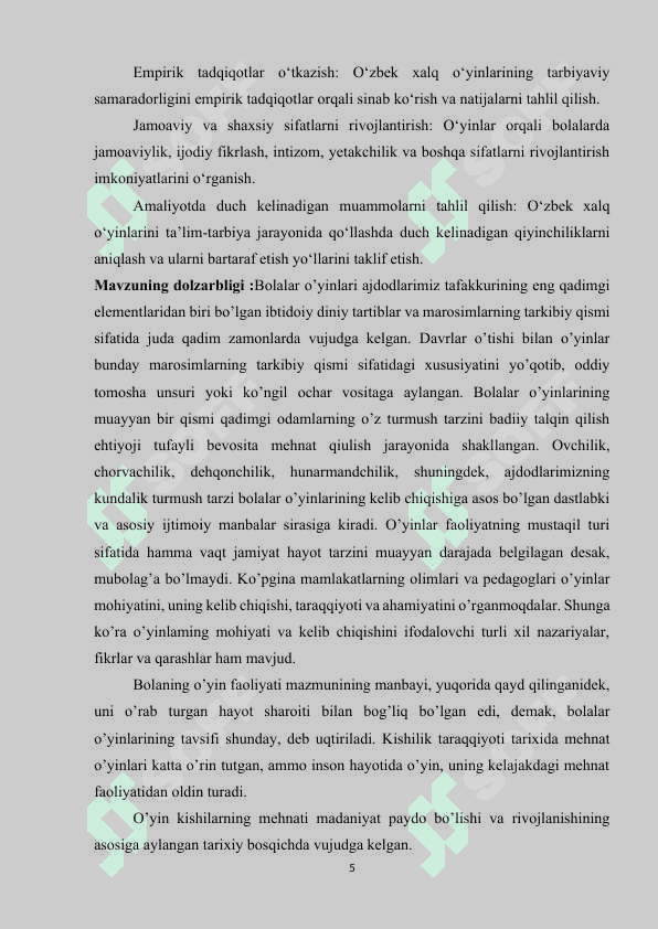 Kichik  maktab yoshdagi bolalarni tarbiyalashda ozbek xalq oyinlarining ahamiyati. 5