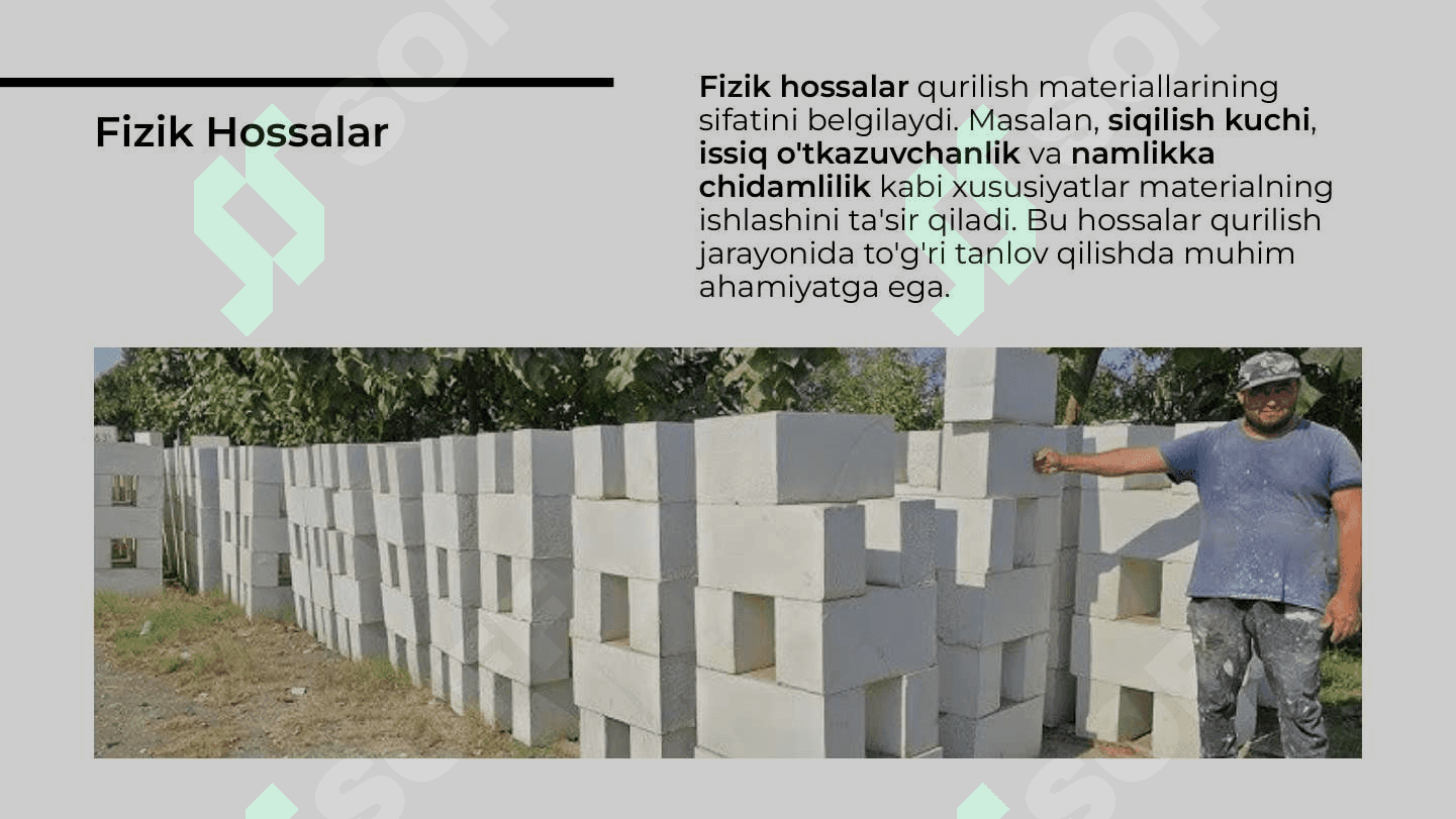 Qurilish materiallari fizik hossalari (Penablok) 4
