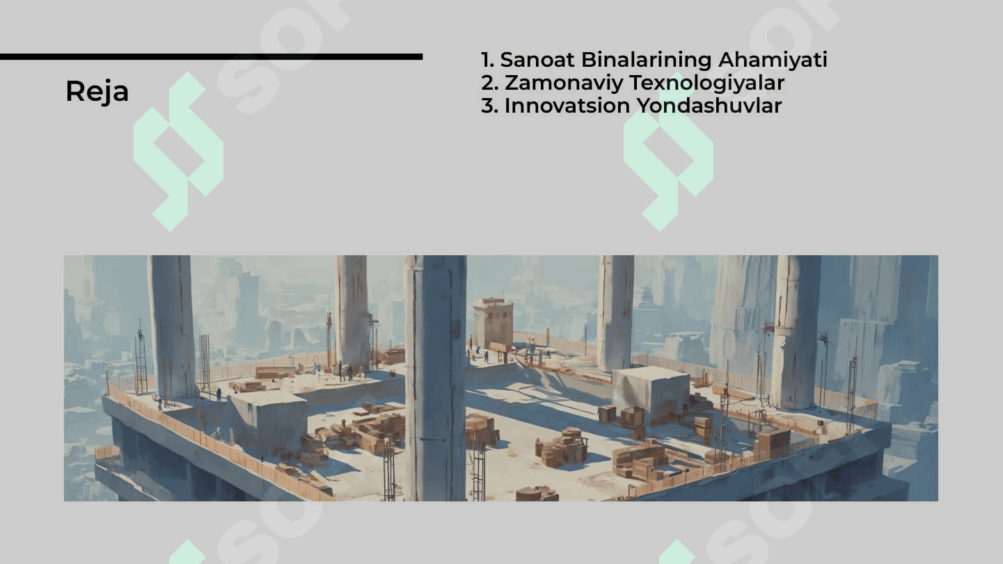 Ko'p qavatli sanoat binolarini barpo etish texnologiyalari 2