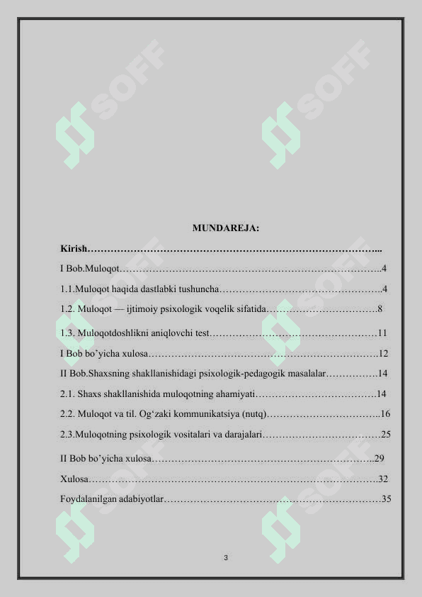 « MULOQOT HAQIDA TUSHUNCHA MULOQOTNING KOMMUNKATIV TOMONI »  35 kurs ishi.docx 2