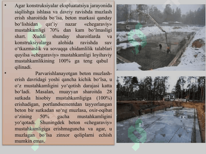 Turli sharoitlarda beton ishlarini olib borish 4