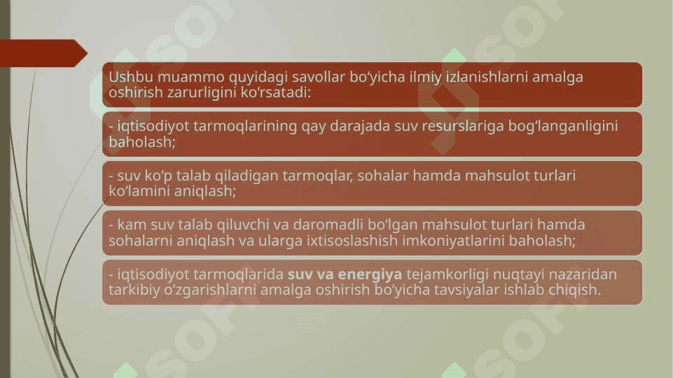 Suv tanqisligini oluvchi potensial imkoniyatlar 4