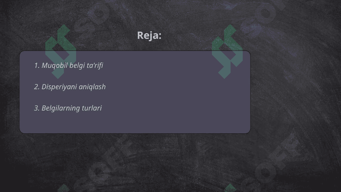 Muqobil belgi disperiyasi 2