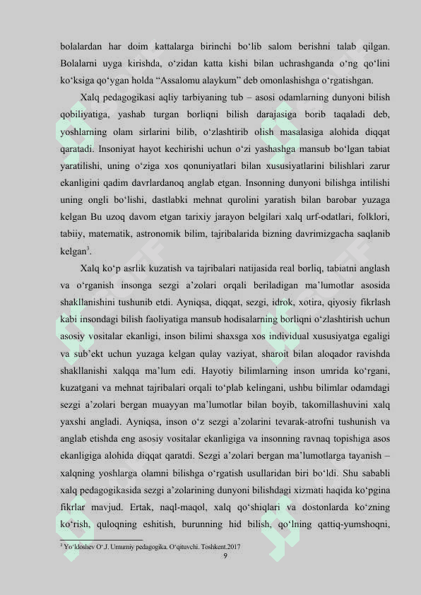 O‘zbek xalq pedagogikasi va islom ta’limotida ijtimoiy-pedagogik g‘oyalar 8