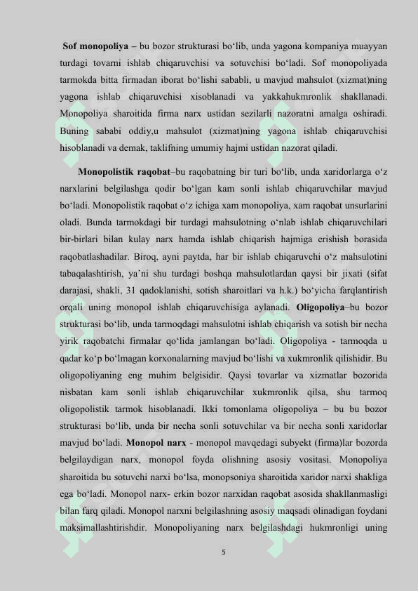Monopoliya, uning turlari va xususiyatlari 5
