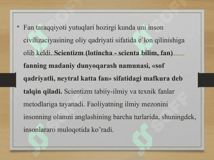 Fan ijtimoiy – madaniy xodisa 2
