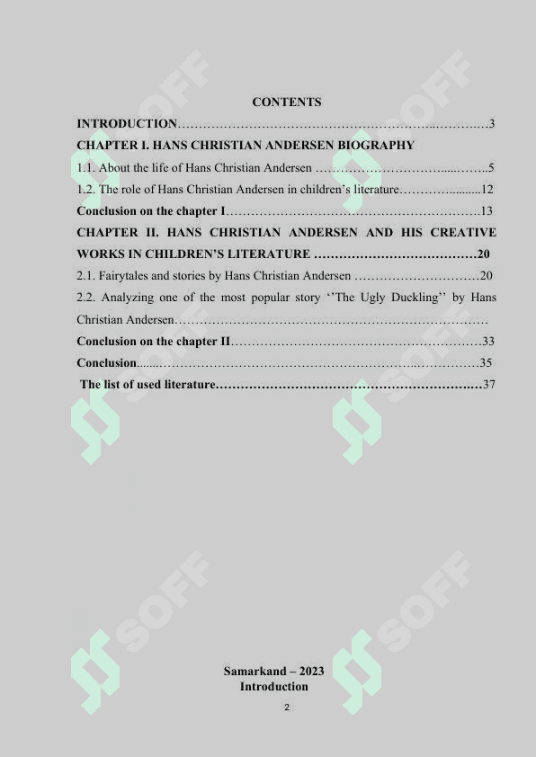 HANS CHRISTIAN ANDERSEN LIFE AND WORKS 2