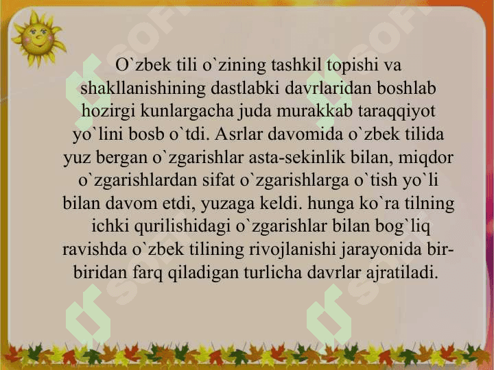 O’zbek tili tarixini davrlashtirish xususida o’zbek tilshunoslari dunyoqarashi 2
