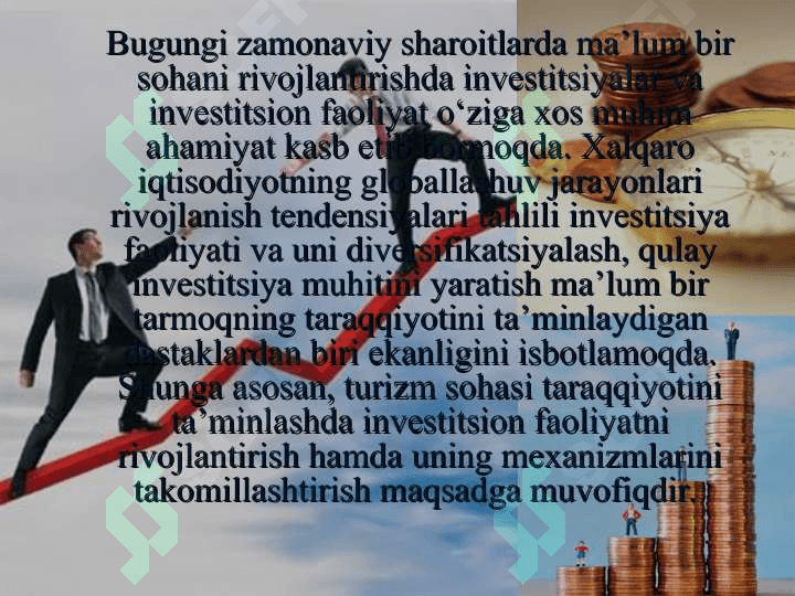 Sayyohlik sohasida xorijiy investitsiyalarni jalb qilish 4