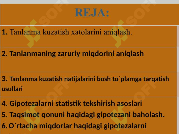 Tanlanma xatosini va tanlanmalar sonini aniqlash. Tanlanma natijalarini bosh to‘plamda aks ettirish 2