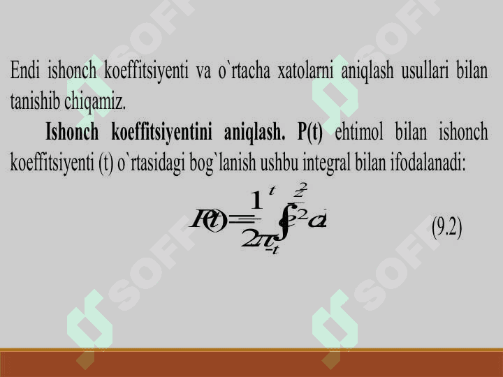 Tanlanma xatosini va tanlanmalar sonini aniqlash. Tanlanma natijalarini bosh to‘plamda aks ettirish 4