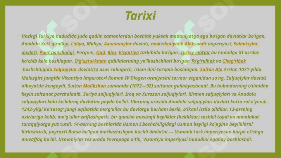 Turkiya davlati haqida ma’lumot 8