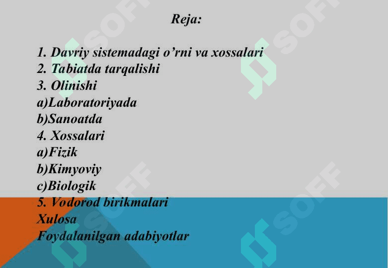 Vodorod  elementining  xossalari 2
