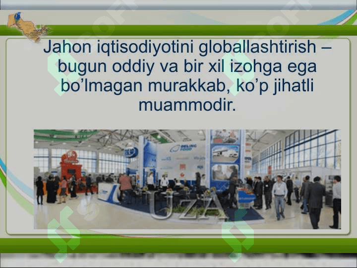 Jahon iqtisodiyotining globallashuv muammolari va ularning guruhlanishi 3