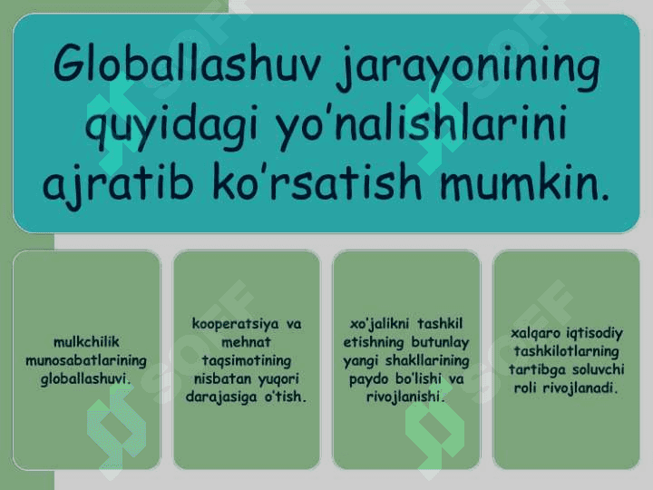 Jahon iqtisodiyotining globallashuv muammolari va ularning guruhlanishi 5
