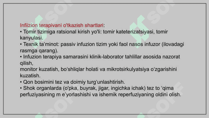 INFUZION TERAPIYA KORSATMA VA QARSHI KO’RSATMA 3