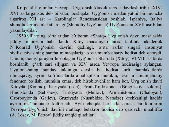 Sharq uyg’onish davri madaniyati – Sharq Renessansi 3