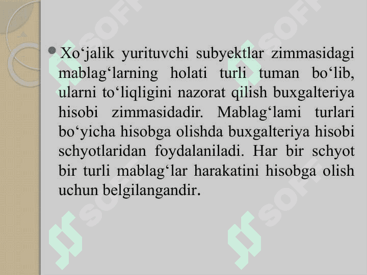 Sintetik va analitik schyotlar 2
