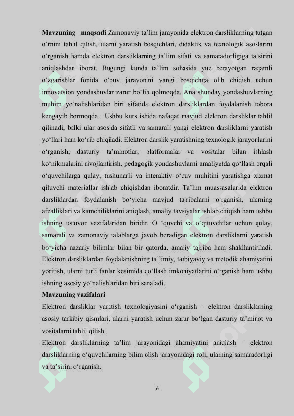Elektron darsliklar yaratish va uning ahamiyati 6