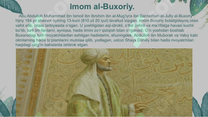 Imom Buxoriy va Imom at-Termiziyning hadis ilmiga qo'shgan hissalari 4