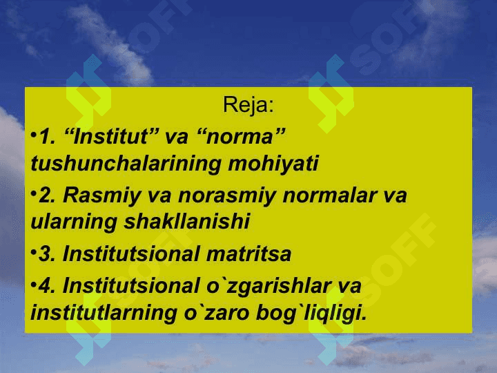 Institutlar va institutsional muhitning jamiyat rivojlanishidagi roli 2