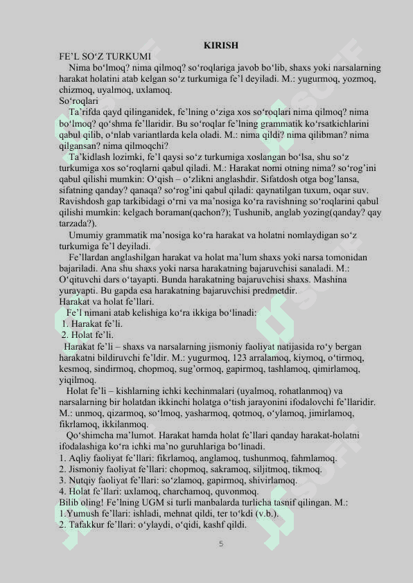 Fe'lning marfalogik belgi xususiyatlari 5