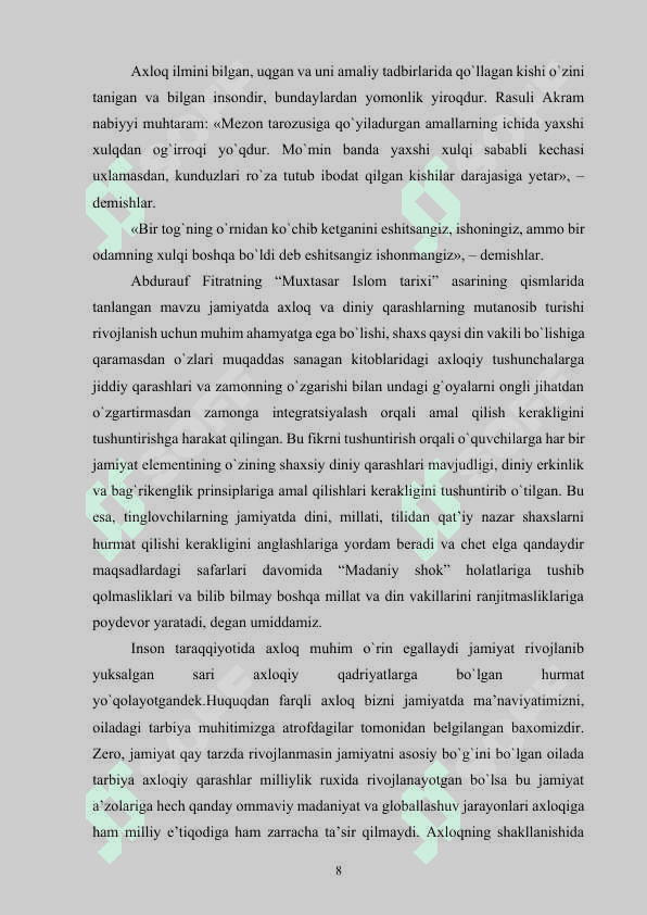 Islom dinining muqaddas kitobi Qur’oni karimda ijtimoiy-pedagogik g‘oyalar 8