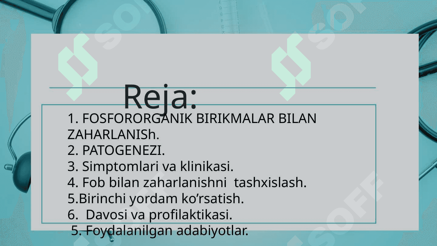 FOSFOORGANIK BIRIKMALAR  bilan  zaharlanishlar. 2
