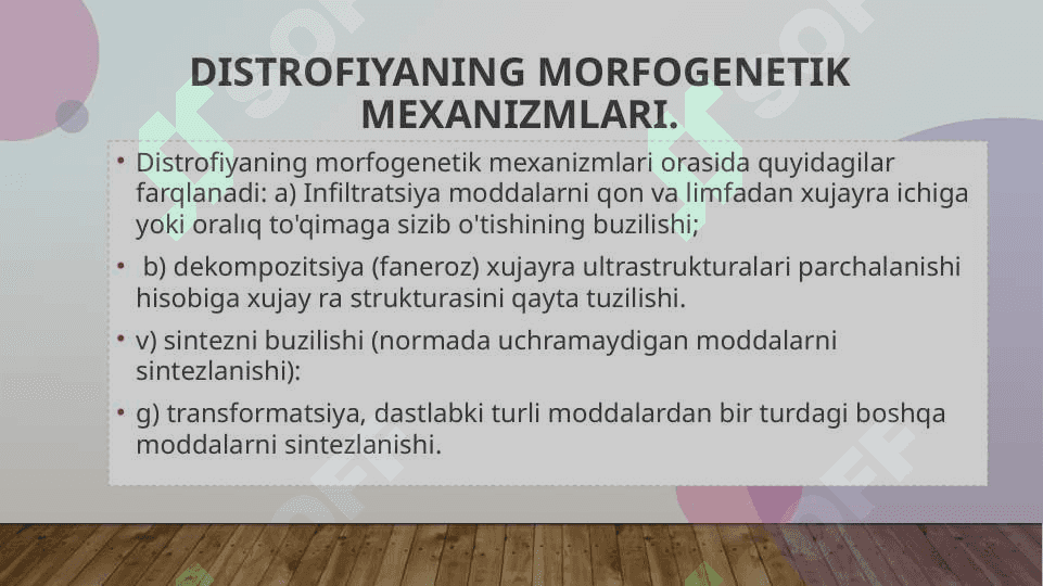 Distrofiyalar, turlari va patogenetik mexanizmlari. Parenximatoz distrofiyalar. 4
