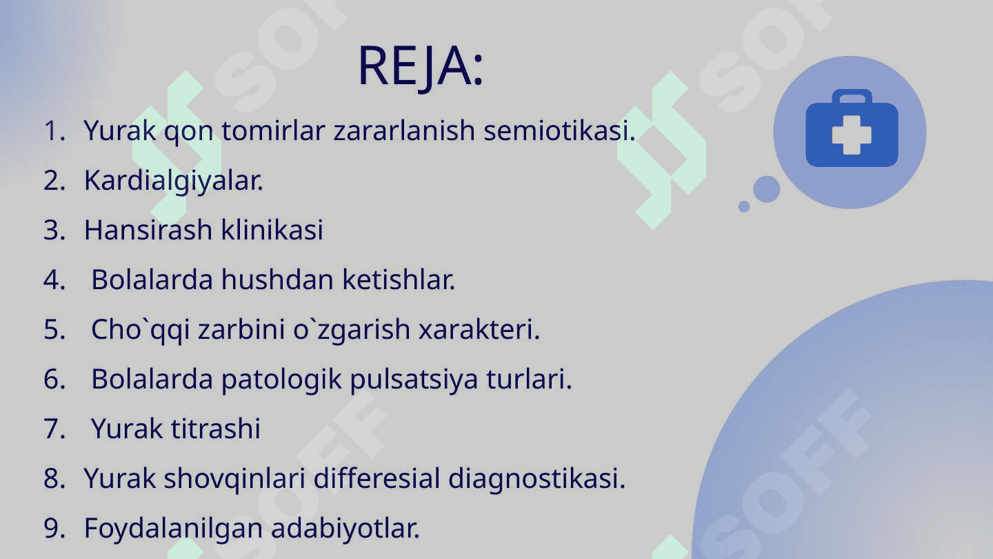 Bolalarda yurak qon tomir kasalliklarini diagnostikasi va differensial  diagnostikasi. 2