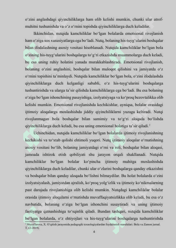 Maktabgacha yoshdagi nutqida kamchiligi bo‘lgan bolalarning ruhiy jarayonlari xususiyatlari 6