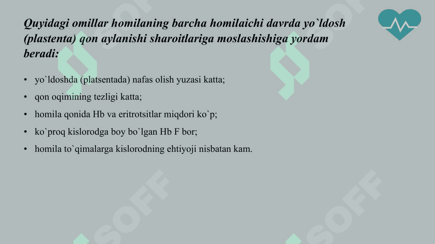 Ona qornida qon aylanishining ahamiyati. 6