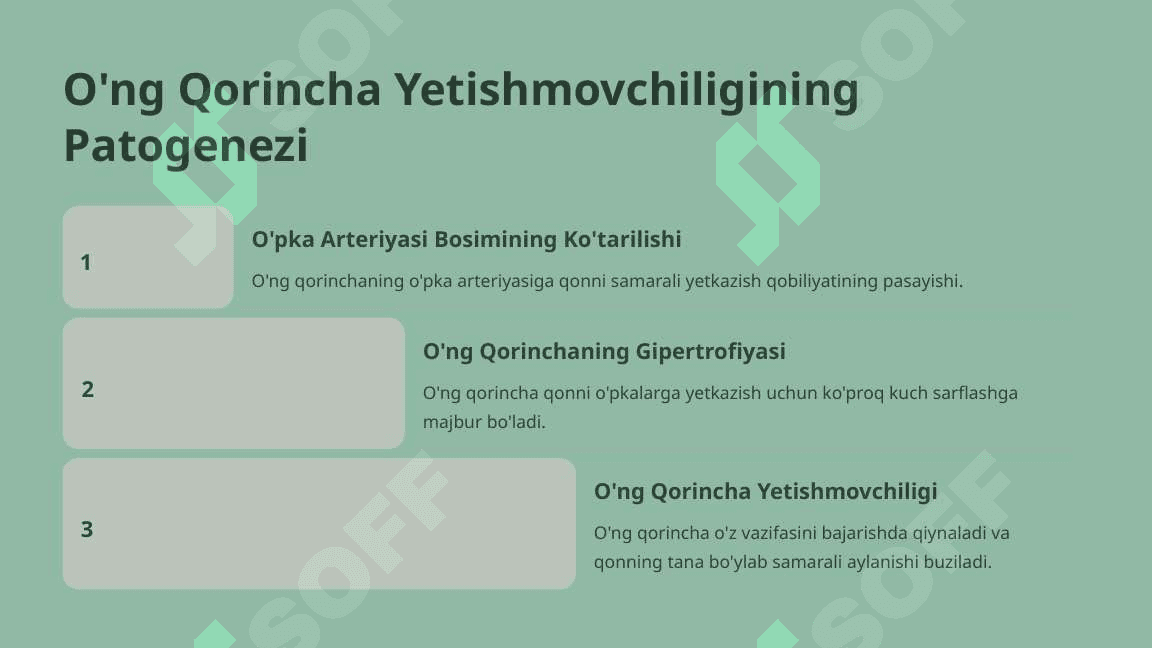 O’ng qorincha yetishmovchiligining gemodinamikasi. 7