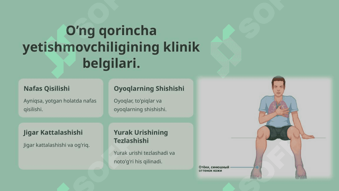 O’ng qorincha yetishmovchiligining gemodinamikasi. 8