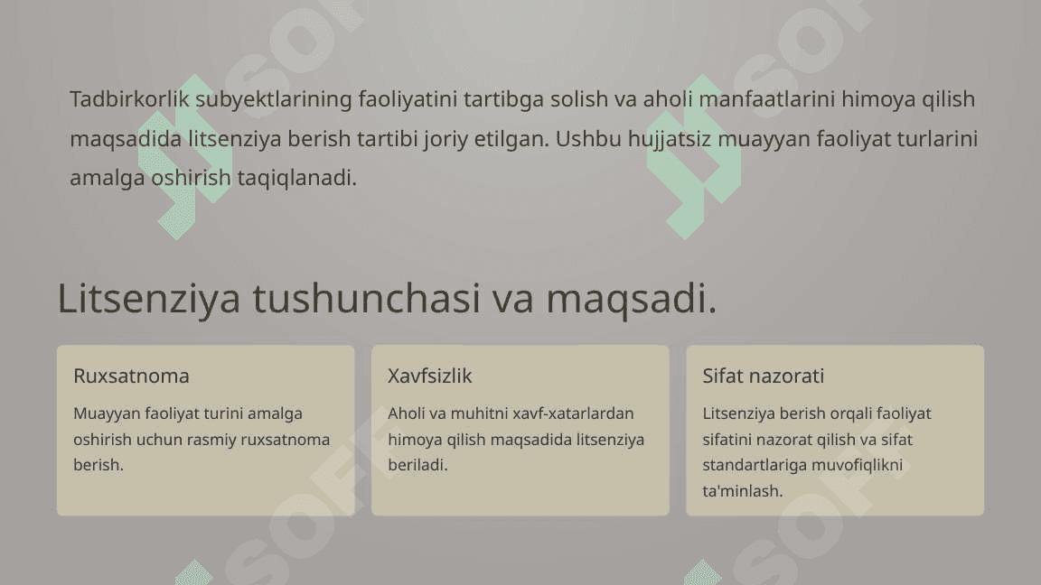 Tadbirkorlik subyektlarining litsenziya olish tartibi. 3