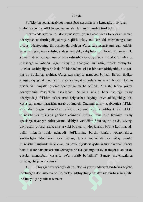 Qadimgi turkiy adabiyot va folklorning o’zaro munosabati 2