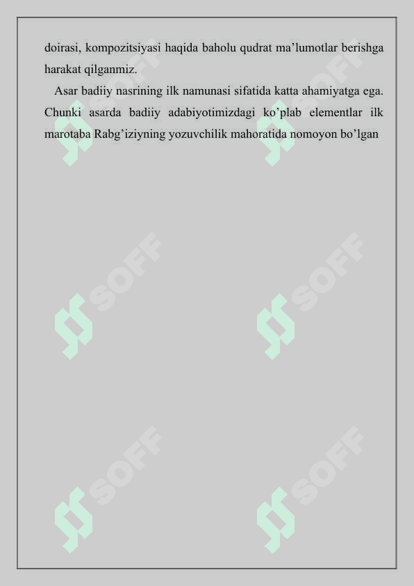 Qissasi Rabg’uziy (Qissasul-anbiyo) o’zbek badiiy nasrining ilk namunasi sifatida 3