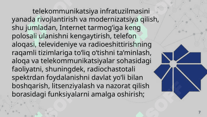 Axborot xavfsizligi sohasiga oid xalqaro va milliy me’yoriy-huquqiy baza. 7
